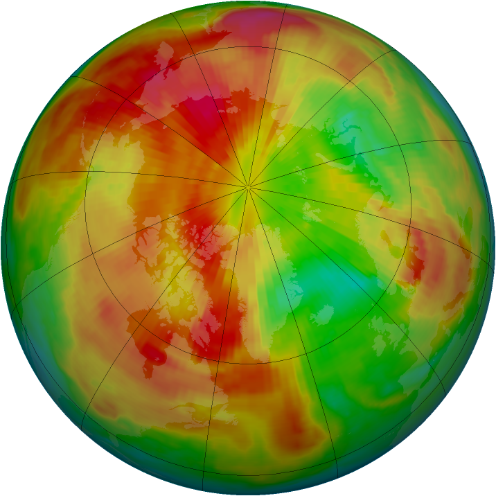 Arctic ozone map for 20 March 1998